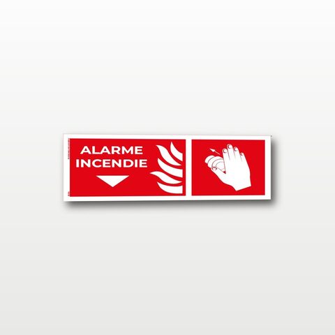 Alarme incendie – Panneau de Signalisation - 20 x 8 cm