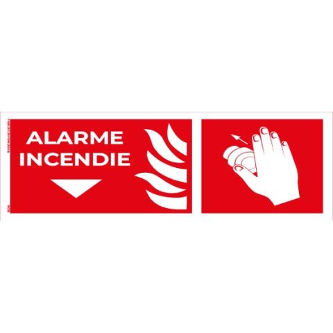 alarme incendie – panneau de signalisation 20 x 8 cm