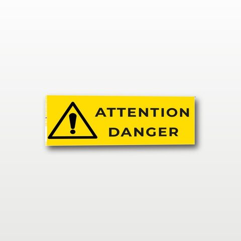 Attention Danger – Panneau de Signalisation - Rectangulaire - 15 x 6 cm