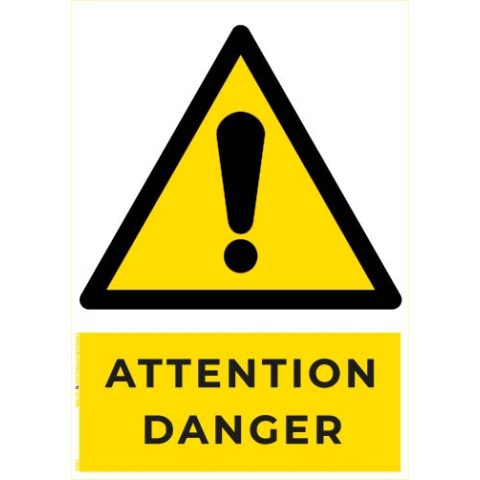 attention danger – panneau de signalisation a4
