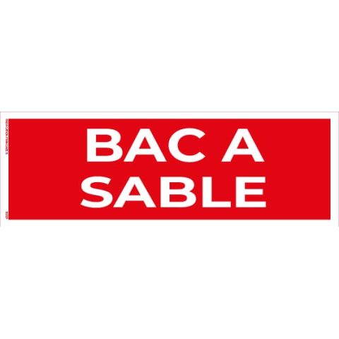 Bac à sable – Panneau de Signalisation - 20 x 8 cm