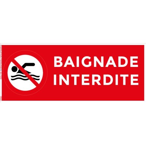 baignade interdite – panneau de signalisation