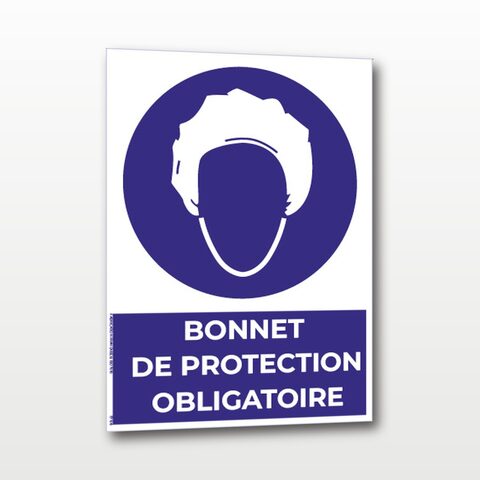 Bonnet de protection obligatoire – Panneau de Signalisation - A4