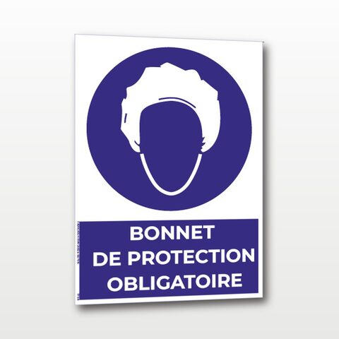 Bonnet de protection obligatoire – Panneau de Signalisation - A5