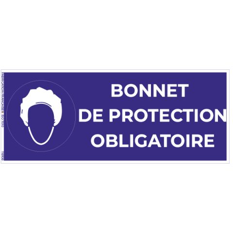 bonnet de protection obligatoire – panneau de signalisation