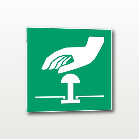 Bouton d’arrêt d’urgence – Panneau de Signalisation - Carré - 20 x 20 cm