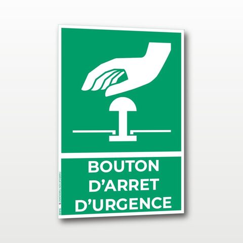 Bouton d’arrêt d’urgence – Panneau de Signalisation - Portrait - A4