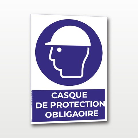 Casque de protection obligatoire – Panneau de Signalisation - A5