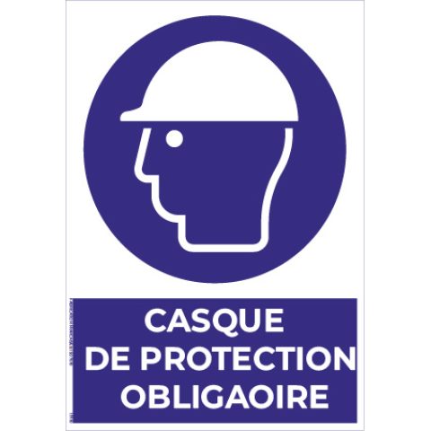 casque de protection obligatoire – panneau de signalisation a4