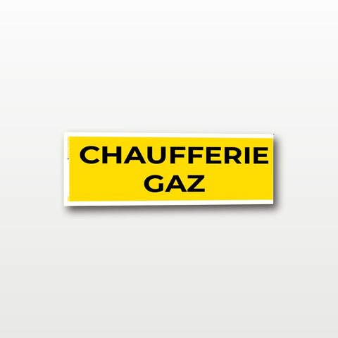 Chaufferie Gaz – Panneau de Signalisation - 20 x 8 cm