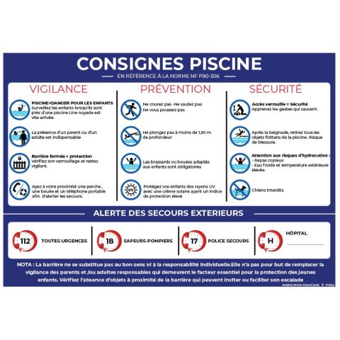 consignes de sécurité – piscine a4