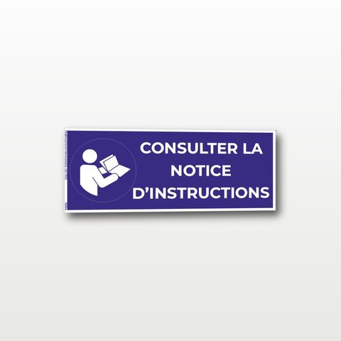Consulter la notice d’instructions – Panneau de Signalisation - Rectangulaire - 20 x 8 cm