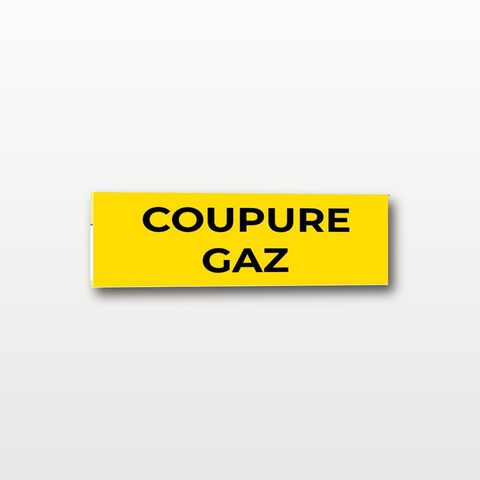Coupure gaz – Panneau de Signalisation - 20 x 8 cm