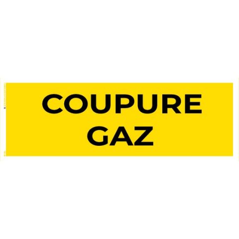 coupure gaz – panneau de signalisation 20 x 8 cm