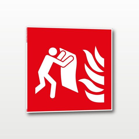 Couverture anti-feu – Panneau de Signalisation - Carré - 30 x 30 cm