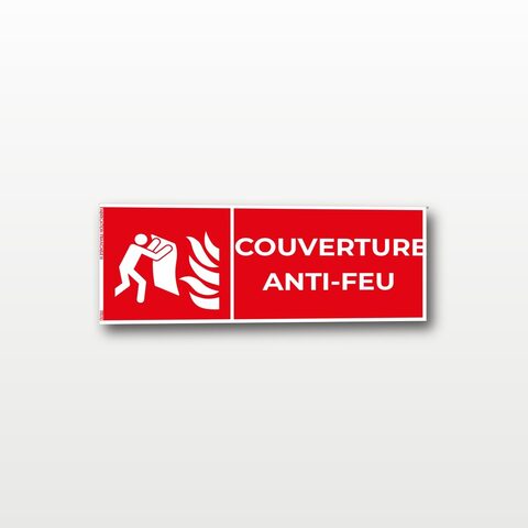 Couverture anti-feu – Panneau de Signalisation - Rectangulaire - 15 x 6 cm