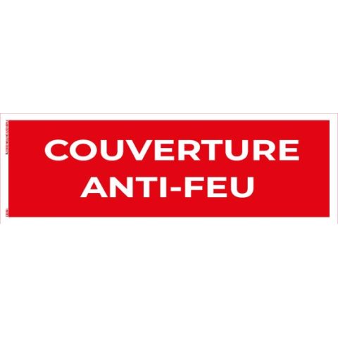 couverture anti feu – panneau de signalisation 20 x 8 cm