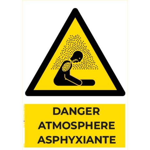 danger atmosphère asphyxiante – panneau de signalisation a4