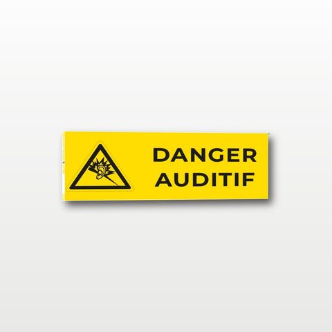 Danger auditif – Panneau de Signalisation - Rectangulaire - 15 x 6 cm