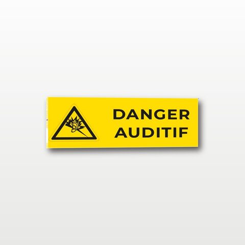 Danger auditif – Panneau de Signalisation - Rectangulaire - 20 x 8 cm