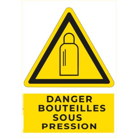 danger bouteilles sous pression – panneau de signalisation a4