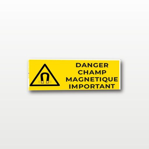 Danger champ magnétique important – Panneau de Signalisation - Rectangulaire - 20 x 8 cm