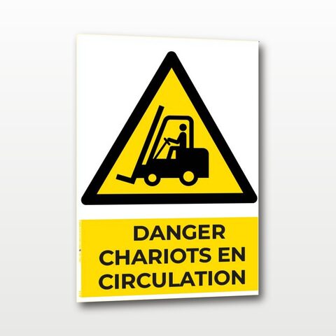 Danger chariots en circulation – Panneau de Signalisation - A5
