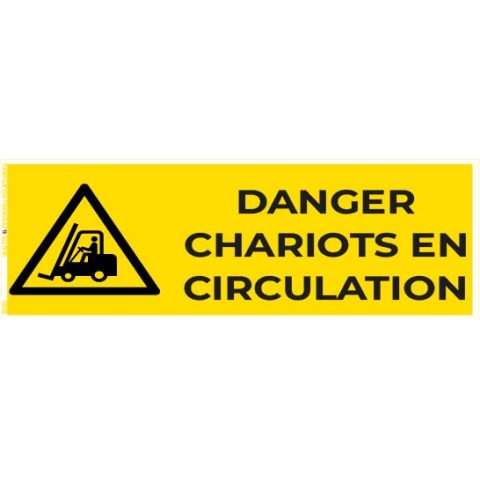 danger chariots en circulation – panneau de signalisation