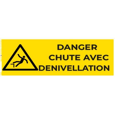 danger chute avec dénivellation – panneau de signalisation