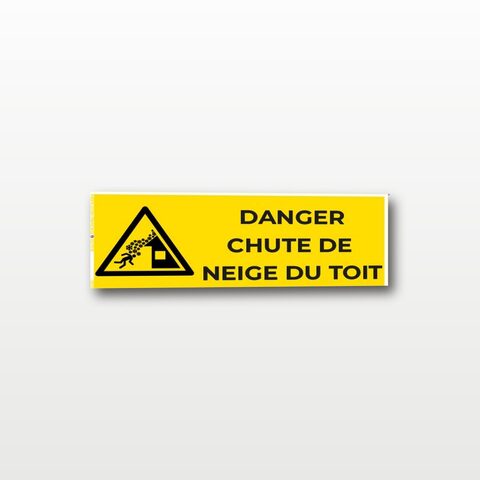 Danger chute de neige du toit – Panneau de Signalisation - Rectangulaire - 20 x 8 cm