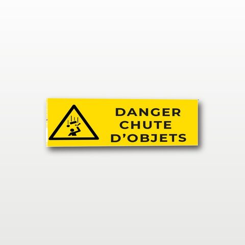 Danger chute d’objets – Panneau de Signalisation - Rectangulaire - 15 x 6 cm