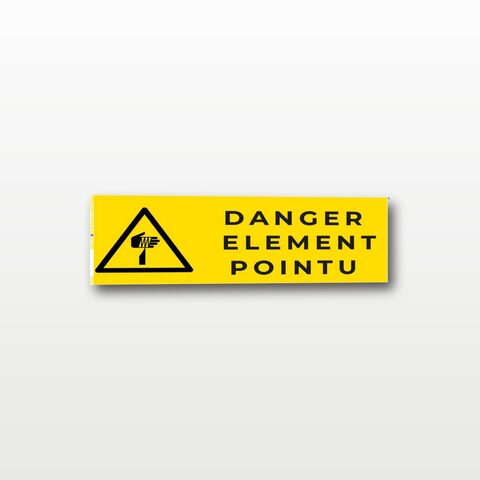 Danger élément pointu – Panneau de Signalisation - Rectangulaire - 15 x 6 cm