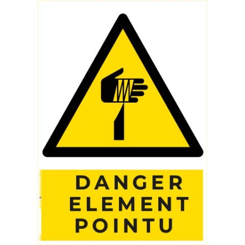 danger élément pointu – panneau de signalisation a4