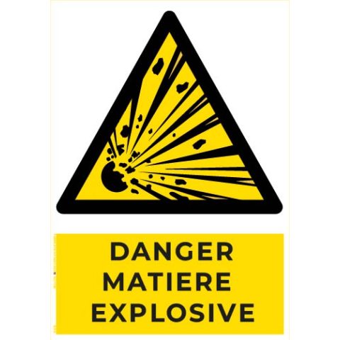 danger matières explosives – panneau de signalisation a4