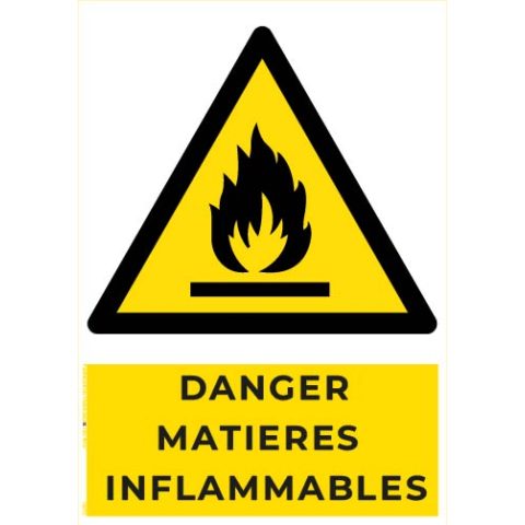 danger matières inflammables – panneau de signalisation a4