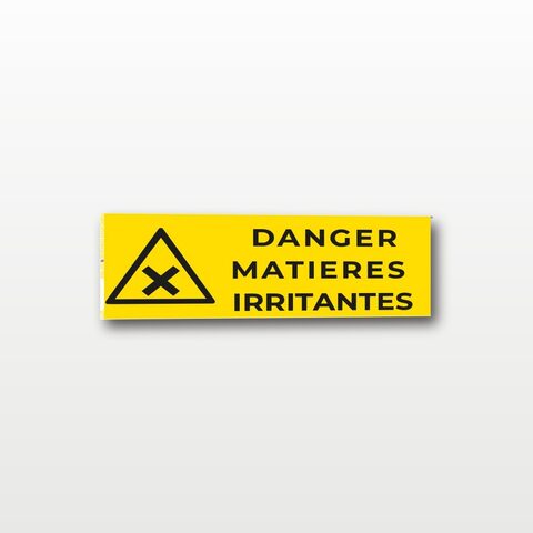 Danger matières irritantes – Panneau de Signalisation - Rectangulaire - 15 x 6 cm