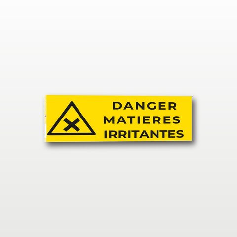Danger matières irritantes – Panneau de Signalisation - Rectangulaire - 20 x 8 cm