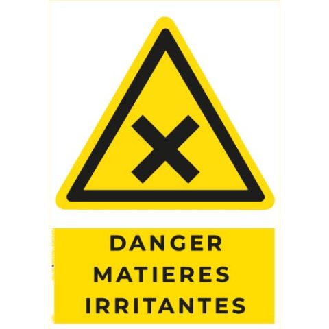 danger matières irritantes – panneau de signalisation a4