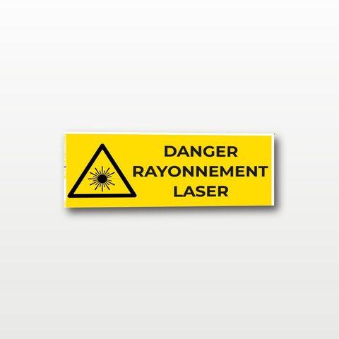 Danger rayonnement laser – Panneau de Signalisation - Rectangulaire - 20 x 8 cm