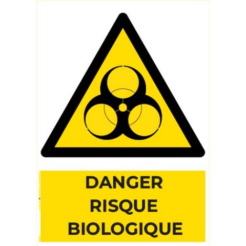 danger risque biologique – panneau de signalisation a4