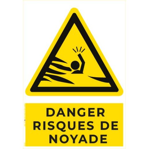 danger risque de noyade – panneau de signalisation a4