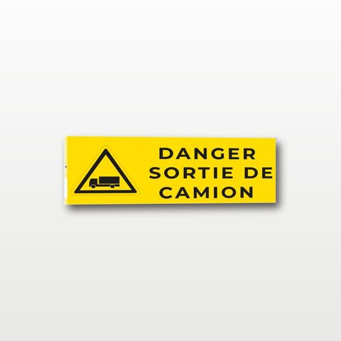 Danger sortie de camion – Panneau de Signalisation - Rectangulaire - 20 x 8 cm