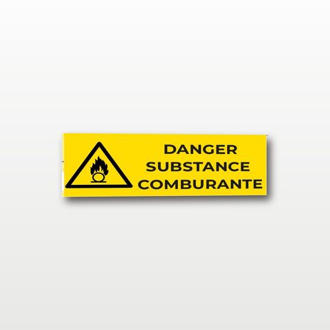 Danger substance comburante – Panneau de Signalisation - Rectangulaire - 15 x 6 cm