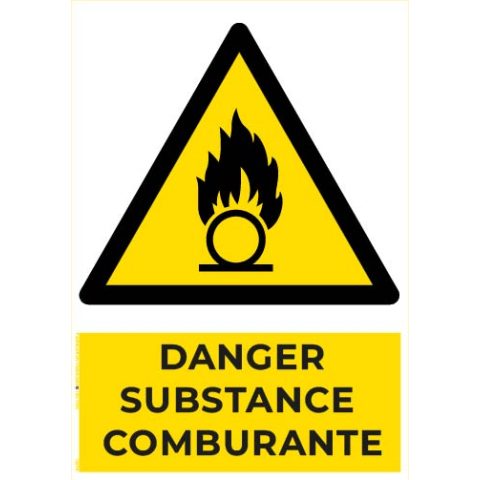 danger substance comburante – panneau de signalisation a4