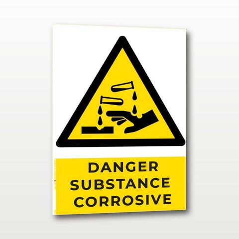Danger substance corrosive – Panneau de Signalisation - A4