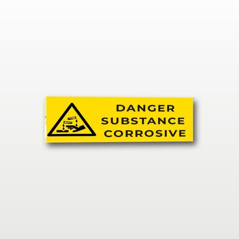Danger substance corrosive – Panneau de Signalisation - Rectangulaire - 15 x 6 cm