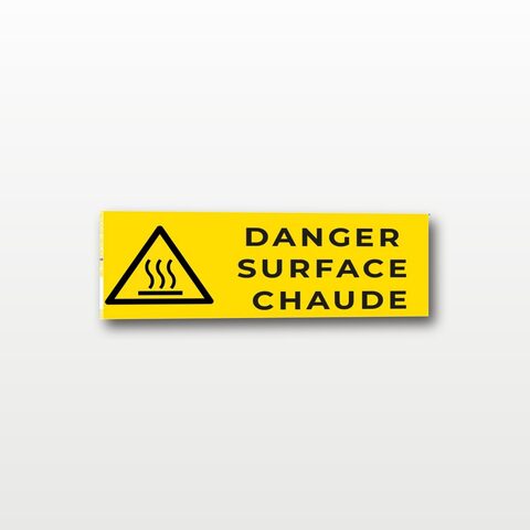 Danger surface chaude – Panneau de Signalisation - Rectangulaire - 20 x 8 cm