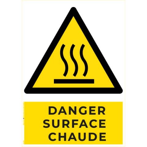 danger surface chaude – panneau de signalisation a4