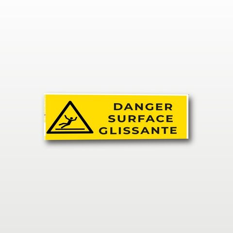 Danger surface glissante – Panneau de Signalisation - Rectangulaire - 20 x 8 cm