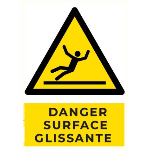 danger surface glissante – panneau de signalisation a4